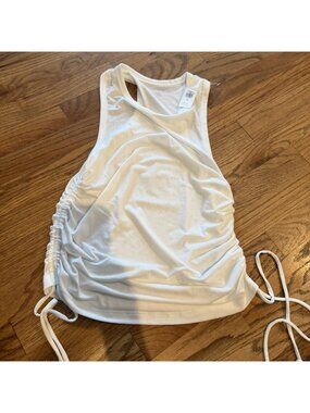 OLD NAVY WOMENS WHITE SMALL TALL RACER BACK TANK SHIRT NEW